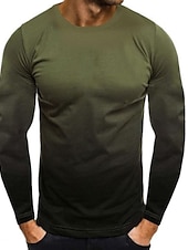 preiswerte Basic-T-Shirts-Herren T Shirt T-Shirt Langarmshirt Langarm Rundhalsausschnitt Frühling &amp; Herbst Farbblock Mode Designer Basic Urlaub Straße Ausgehen Schwarz Weiß Rote Top T-Shirt für Herren