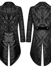 abordables Blazers et vestes-blazer décontracté pour homme noir doré vampire gothique veste grande taille showman smoking queue-de-pie robe redingote steampunk victorien