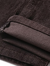 cheap Slim-Men's Dress Pants Corduroy Pants Winter Pants Trousers Suit Pants Pocket Plain Comfort Breathable Outdoor Daily Going out Fashion Casual Dark Khaki Black