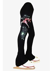 cheap Figure Skating Pants &amp; Leggings-Figure Skating Pants Women&#039;s Girls&#039; Ice Skating Bottoms Black Stretchy Training Competition Skating Wear Thermal Warm Crystal / Rhinestone Ice Skating Figure Skating