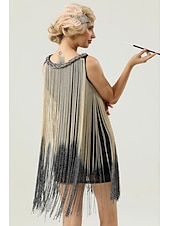 olcso Ruhák-Retró Ordító 20-as évek 1920-as évek Flapper ruha Ruhák A nagy Gatsby Esküvői Vendég Rojt Jelmez Női Farsang Álarcos mulatság Esküvő Esküvői vendég Buli / Este Felnőttek Ruha Hazatérő ruhák