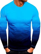 preiswerte Basic-T-Shirts-Herren T Shirt T-Shirt Langarmshirt Langarm Rundhalsausschnitt Frühling &amp; Herbst Farbblock Mode Designer Basic Urlaub Straße Ausgehen Schwarz Weiß Rote Top T-Shirt für Herren