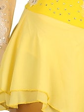 preiswerte Eiskunstlaufkleider-Eiskunstlaufkleid Damen Mädchen Eislaufen Kleider Austattungen Hellgelb Yan-pink  Violett Blume Gitter Spandex Spitze Hochelastisch Ausbildung Wettbewerb Eiskunstlaufkleidung Blume Dummes Licht