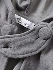 abordables Abrigos de Invierno-Mujer Capa / Capas Exterior Ropa Cotidiana Noche Otoño Invierno Largo Abrigo Ajuste regular Resistente al Viento Mantiene abrigado Elegante Estilo clásico Casual Chaquetas Manga 3/4 Plano Demasiado