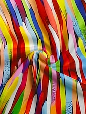billige Kunst &amp; Design t-skjorte-Dame T skjorte Grafisk Grunnleggende Kortermet V-hals Vanlige topper Daglig Helg Trykt mønster Rød Blå Grønn