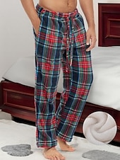 halpa Unen pohja-Miesten loungewear Flanelliset pyjamahousut Plaid housut Oleskeluhousut 1 pcs Skottiruutukuvio Graafiset tulosteet Tyylikäs Vapaa-aika Mukavuus Koti Päivittäin Flanelli Mukavuus Housut Kurenauha