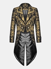 abordables Blazers et vestes-blazer décontracté pour homme noir doré vampire gothique veste grande taille showman smoking queue-de-pie robe redingote steampunk victorien