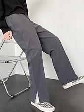 levne Volný-Pánské Oblekové Kalhoty Oblek Kalhoty Kapsy Elastický pas Bez vzoru Pohodlné Prodyšné Venkovní Denní Jdeme ven Módní Na běžné nošení Černá Vodní modrá