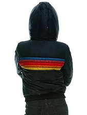 billiga Puffers &amp; Parka-Dam Anorak Utomhus Gata Dagligen Höst Vinter Normal Täcka Normal Vindtät Håller värmen Samtida Stylish Ledigt Jacka Långärmad Färgblock Rand Med fickor Blixtlås i fullängd Sjöblå Svart Mörk Marin