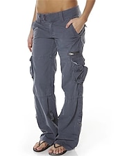 preiswerte Cargohose für Damen-Damen Cargo-Hosen Weites Bein Hosen Hose Aktiv Streetwear Lässig Volle Länge Mittlere Taille Einfach Reißverschluss Tasche Mehrere Taschen Atmungsaktivität Bequem Mikroelastisch Outdoor Straße