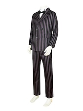 olcso Halloween-Szerda Addams Addams család Gomez Addams Kabát Blúz / Ing Nadrágok Filmsztár jelmez for Férfi Fiú Felnőttek Gyerekek Mindszentek napja Álarcos mulatság