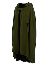 abordables Abrigos de Invierno-Mujer Capa / Capas Exterior Ropa Cotidiana Noche Otoño Invierno Largo Abrigo Ajuste regular Resistente al Viento Mantiene abrigado Elegante Estilo clásico Casual Chaquetas Manga 3/4 Plano Demasiado