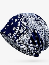 cheap Beanie Hat-Unisex Beanie Hat Knit Beanie Black White Polyester Print Travel Outdoor Vacation Pattern Windproof Warm