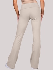 olcso Sima leggings-Női Pamutszövet nadrág Nadrágok Divat Utcai sikk Egyszerű Teljes hossz Alacsony csípő Tömör szín Rugalmas derék Mokaszinok Lélegzési képesség Mekano Mikroelasztikus Szabadtéri Vakáció Utca Rizsfehér