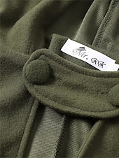 abordables Abrigos de Invierno-Mujer Capa / Capas Exterior Ropa Cotidiana Noche Otoño Invierno Largo Abrigo Ajuste regular Resistente al Viento Mantiene abrigado Elegante Estilo clásico Casual Chaquetas Manga 3/4 Plano Demasiado