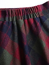 cheap Skirts-Women&#039;s Skirt A Line Swing Plaid Skirt Maxi High Waist Skirts Pocket Print Plaid Street Vacation Winter Elegant Fashion Red Blue Green Khaki