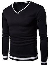 economico maglione pullover da uomo-Per uomo Felpa Pullover Maglione Maglione A coste Maglia Standard Taglio attillato Lavorato a maglia Banda A V Contemporaneo moderno Ufficio Da tutti i giorni Abbigliamento Autunno inverno Nero Bianco