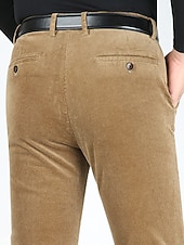 economico Sottile-Per uomo Pantaloni Pantaloni Eleganti Pantaloni in velluto a coste Pantaloni invernali Pantaloni da Abito Tasca Semplice Comodità Morbido Quotidiano All'aperto Uscire Moda Casual Verde Cachi