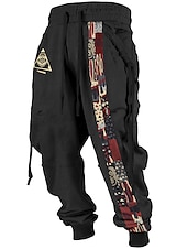 economico Pantaloni della tuta-Tribale Stampa Bandana Vintage Per uomo Stampa 3D Pantaloni della tuta Pantaloni Esterno Strada Casual / quotidiano Poliestere Nero Rosso Blu S M L Vita normale Elasticità Pantaloni