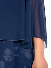 levne Kolekce nadměrných velikostí-dámské plus size křivky pracovní šaty květinové v střih nařasený 3/4 rukáv jarní podzim pracovní elegantní midi šaty formální šaty na dovolenou / vrstvené / potisk
