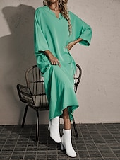 ieftine Rochii de Vacanță-Pentru femei Rochie Maxi lungă Rochie Lunga Rochie Maxi Rochie casual Rochie imprimata Rochie de primăvară De Bază Clasic Modern În aer liber Vacanță Zilnic Potrivire Largă Frunză Simplu Lungime