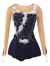 preiswerte Eiskunstlaufkleider-Eiskunstlaufkleid Damen Mädchen Eislaufen Kleider Austattungen Hellgelb Yan-pink  Violett Blume Gitter Spandex Spitze Hochelastisch Ausbildung Wettbewerb Eiskunstlaufkleidung Blume Dummes Licht