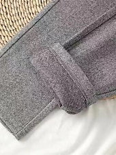 voordelige dames geklede broek-dames geklede broek visgraat broek fleece flanel cropped broek enkellange mode streetwear kantoor werk zwart askleurig s m herfst winter