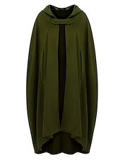 abordables Abrigos de Invierno-Mujer Capa / Capas Exterior Ropa Cotidiana Noche Otoño Invierno Largo Abrigo Ajuste regular Resistente al Viento Mantiene abrigado Elegante Estilo clásico Casual Chaquetas Manga 3/4 Plano Demasiado