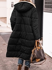 preiswerte Puffers &amp; Parka-Damen Wintermantel puffer jacket Fleecejacke Mantel Outdoor Strasse Freizeitskleidung Herbst Winter Lang Mantel Regular Fit warm Windundurchlässig Zeitgenössisch Brautkleider schlicht Streetstyle