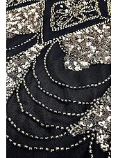 preiswerte 1920er Kleider-Goldene Zwanziger 1920er Bodenlang Kleid Abendkleid Weihnachtsfeier Kleid Kurze Ärmel Der große Gatsby Hochzeitsgast Pailletten V Ausschnitt Kostüm Damen Karneval Maskerade Abschlussball