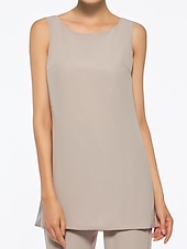voordelige Broekpakken van mama-Strand Bruiloft Jumpsuit  Pantsuit Moeder van de Bruid Elegante Plus Size Bateau Hals Vloer Lengte Chiffon Mouwloos Wrap Inbegrepen met Effen Kleur om indruk te maken 2025 gratis maat op maat