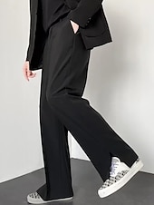 levne Volný-Pánské Oblekové Kalhoty Oblek Kalhoty Kapsy Elastický pas Bez vzoru Pohodlné Prodyšné Venkovní Denní Jdeme ven Módní Na běžné nošení Černá Vodní modrá