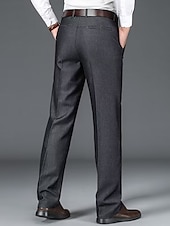 abordables Delgado-Hombre pantalones de traje Pantalones pantalones Pantalones de traje Bolsillo Plano Comodidad Transpirable Boda Exterior Diario Moda Casual Negro Caqui