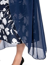 levne Kolekce nadměrných velikostí-dámské plus size křivky pracovní šaty květinové v střih nařasený 3/4 rukáv jarní podzim pracovní elegantní midi šaty formální šaty na dovolenou / vrstvené / potisk