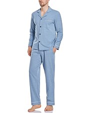 baratos Pijamas-Homens Loungewear Roupa de Dormir Conjunto de Pijama Top e calça de pijama 2 Peças Xadrez à moda Casual Conforto Casa Diário Algodão Poliéster Conforto Lapela Manga Longa Camisa Social Calça Com