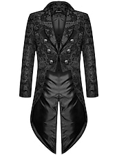 abordables Blazers et vestes-blazer décontracté pour homme noir doré vampire gothique veste grande taille showman smoking queue-de-pie robe redingote steampunk victorien