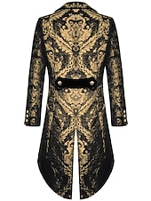 abordables Blazers et vestes-blazer décontracté pour homme noir doré vampire gothique veste grande taille showman smoking queue-de-pie robe redingote steampunk victorien