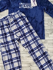 levne Pyžama-Pánské Společenské oblečení Noční prádlo Sady nočního prádla Pyžamový top a kalhoty 2 kusy Pléd stylové Na běžné nošení Pohodlné Domů Denní Flanel Pohodlné Tričkový Dlouhý rukáv Pullover Kalhoty