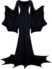 tanie Sukienki-Rodzina Addamsów Czarownica Morticia Addams Noc Walpurgii Sukienka Sukienka na Halloween Punk i gotyk Damskie Dla dorosłych Impreza / Wieczór Karnawał Mardi Gras Łatwy kostium karnawałowy