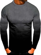 preiswerte Basic-T-Shirts-Herren T Shirt T-Shirt Langarmshirt Langarm Rundhalsausschnitt Frühling &amp; Herbst Farbblock Mode Designer Basic Urlaub Straße Ausgehen Schwarz Weiß Rote Top T-Shirt für Herren