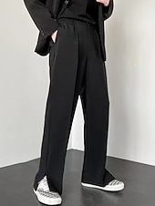 levne Volný-Pánské Oblekové Kalhoty Oblek Kalhoty Kapsy Elastický pas Bez vzoru Pohodlné Prodyšné Venkovní Denní Jdeme ven Módní Na běžné nošení Černá Vodní modrá