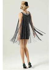 olcso Ruhák-Retró Ordító 20-as évek 1920-as évek Flapper ruha Ruhák A nagy Gatsby Esküvői Vendég Rojt Jelmez Női Farsang Álarcos mulatság Esküvő Esküvői vendég Buli / Este Felnőttek Ruha Hazatérő ruhák