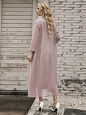 preiswerte Kleidersets-Damen Casual kleid Kleid-Set Zweiteiliges Kleid kleid lang Purpur Braun Grün Halbe Ärmel Blume Bedruckt Sommer Frühling V Ausschnitt Modisch Urlaub 2023 S M L XL XXL 3XL