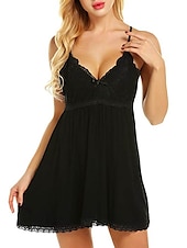 cheap Sexy Lingerie-Women&#039;S Sexy Perspective Pajamas Nightdress Fat Mm Plus Size Slip Dress Set