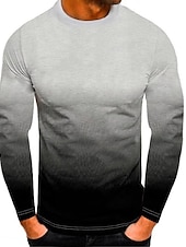 preiswerte Basic-T-Shirts-Herren T Shirt T-Shirt Langarmshirt Langarm Rundhalsausschnitt Frühling &amp; Herbst Farbblock Mode Designer Basic Urlaub Straße Ausgehen Schwarz Weiß Rote Top T-Shirt für Herren