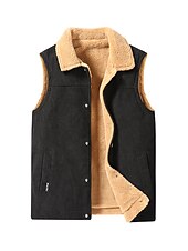 abordables Gilets-Homme Gilet Extérieur Usage quotidien Vacances Sortie Mode basique Automne hiver Zippé Poche Polyester Chaud Plein fermeture Éclair Col rabattu Standard Noir Blanche Jaune Vert Véronèse Gilet