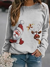 Christmas Santa Claus Reindeer Ugly Christmas Sweater / Sweatshirt Hoodie Pullover Adults' Women's Christmas Cosplay Christmas Christmas Carnival Masquerade Easy Carnival Costume4