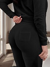 cheap Women&#039;s Sleepwear-Women&#039;s Pajamas Sets 3 Pieces Pure Color Warm Fashion Plush Home Daily Bed Flannel Warm Breathable Hoodie Long Sleeve Hoodie Pant Fall Winter Home Outfits