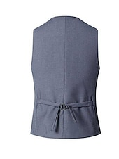abordables Chalecos-Hombre Chaleco Negocio Ropa Cotidiana Fiesta y Noche Moda Básico Primavera &amp; Otoño Retazos Poliéster Cómodo Plano Botonadura Simple Escote en Pico Ajuste regular Negro Rojo Azul Marino Gris Chaleco
