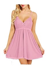 cheap Sexy Lingerie-Women&#039;S Sexy Perspective Pajamas Nightdress Fat Mm Plus Size Slip Dress Set